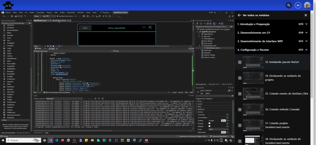 Painel Aluno Curso SpyCamConecte